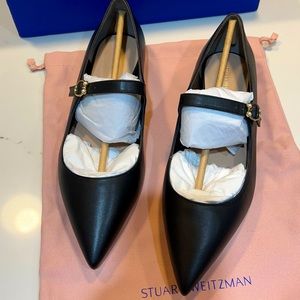 BNIB Stuart Weitzman Pearl Ring Mary Jane Flat - Black